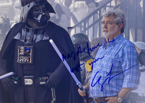 Star Wars George Lucas facsimile signed  photo