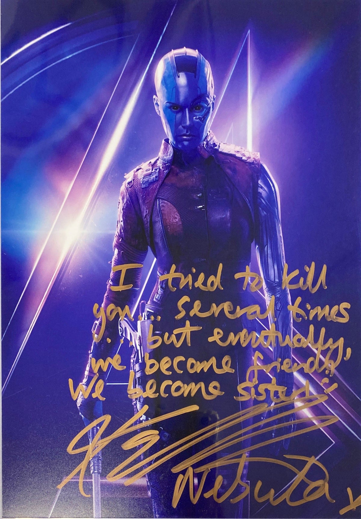 Marvel Nebula Karen Gillan facsimile signed  movie photo