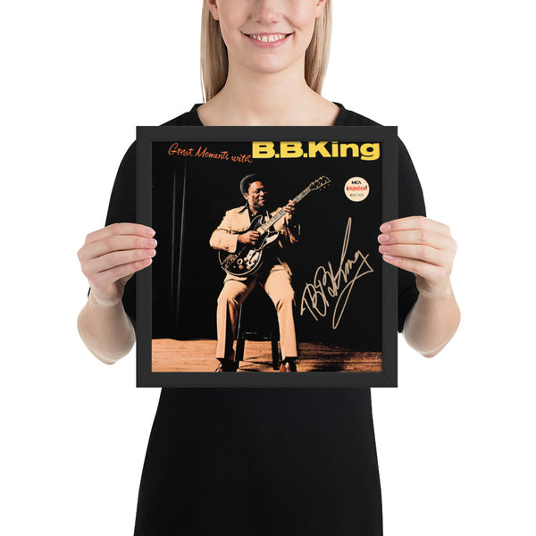 B.B. King signed Great Moments With B.B. King album Framed Reprint