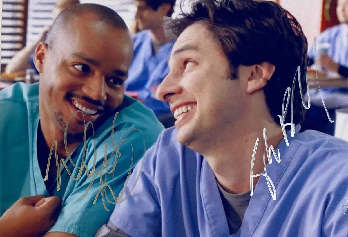 Scrubs Donald Faison and Zach Braff facsimile signed photo