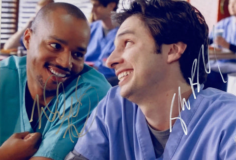 Scrubs Donald Faison and Zach Braff facsimile signed photo