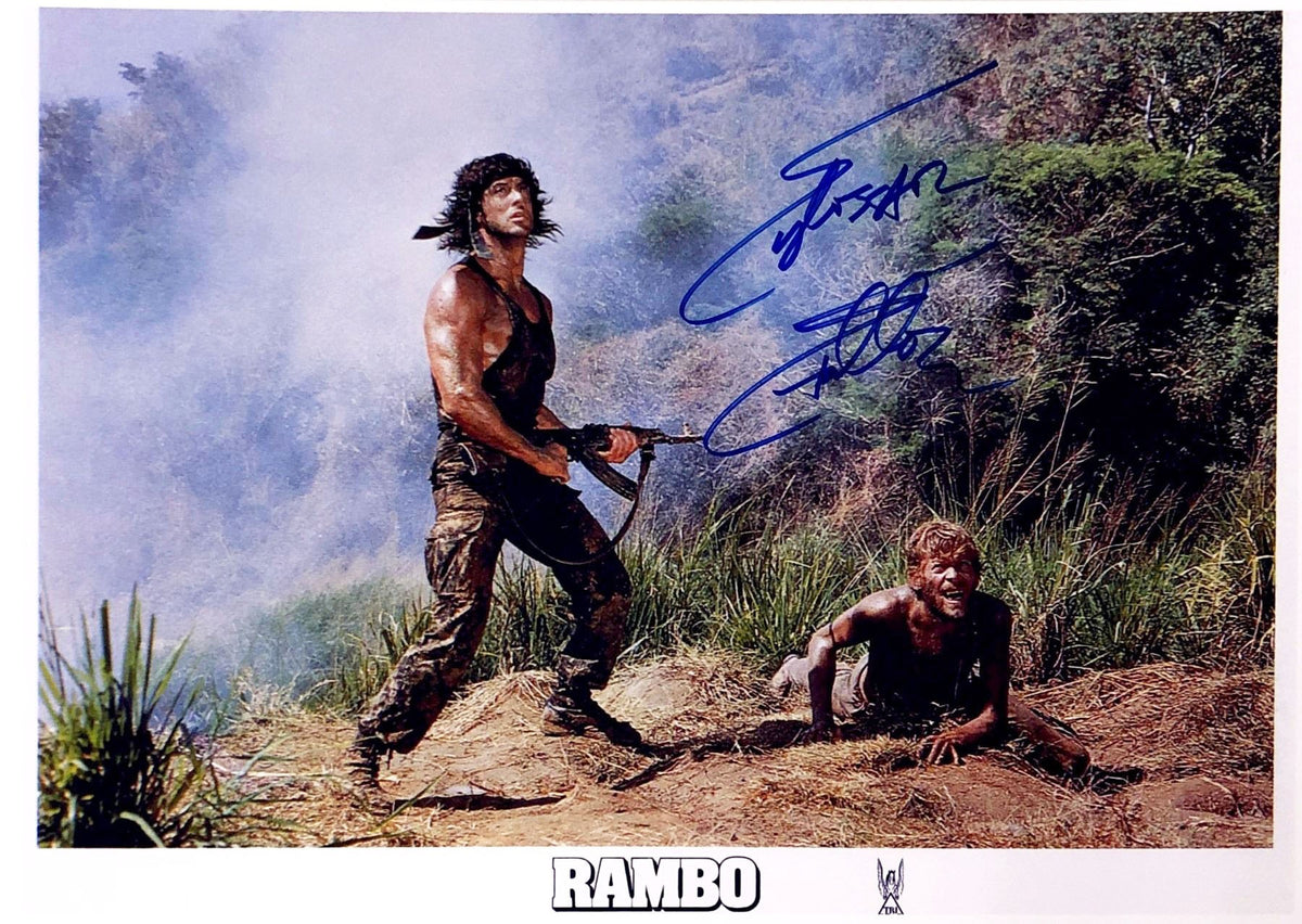 Rambo Sylvester Stallone facsimile signed movie photo